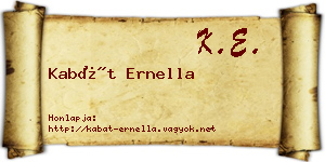 Kabát Ernella névjegykártya